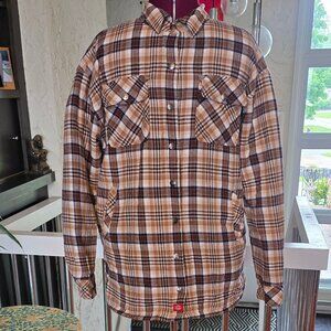 Dickies Brown Plaid Quilted Button Down